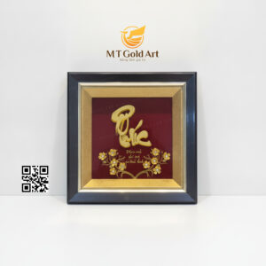 Tranh chữ Phúc dát vàng (20x20cm)